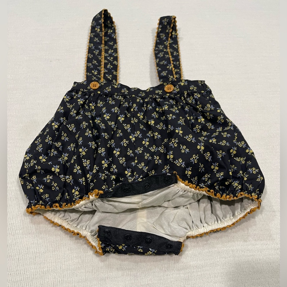 Caramel Dunlin Baby Romper Black/Yellow Small Floral Size 2T NWOT - Picture 3 of 7